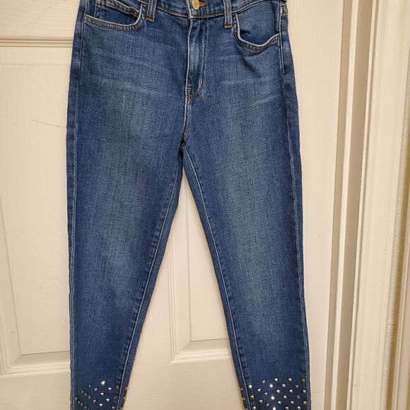 L'AGENCE Angelique High-Rise Studded Skinny Jeans 25 - Picture 7 of 11